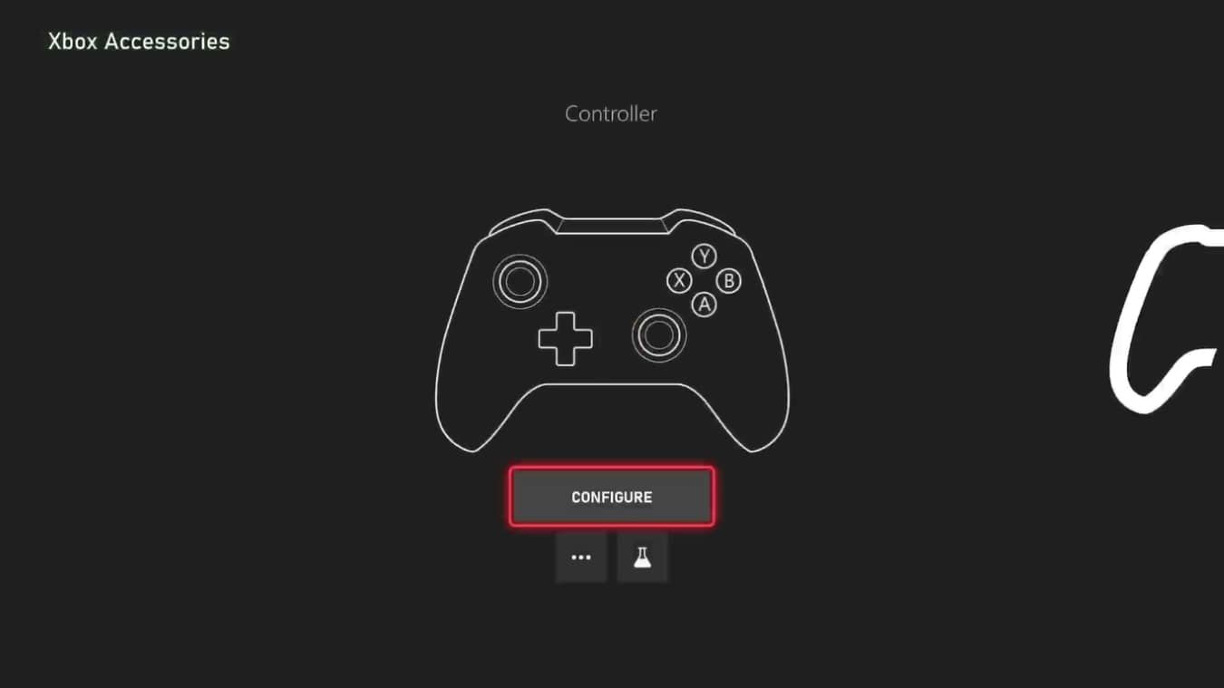 A screenshot of the Accessories settings on Xbox Series X with Controller Profiles and the option to Configure highlighted
