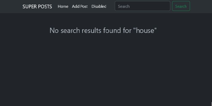 a search page telling the user there is no result for their search
