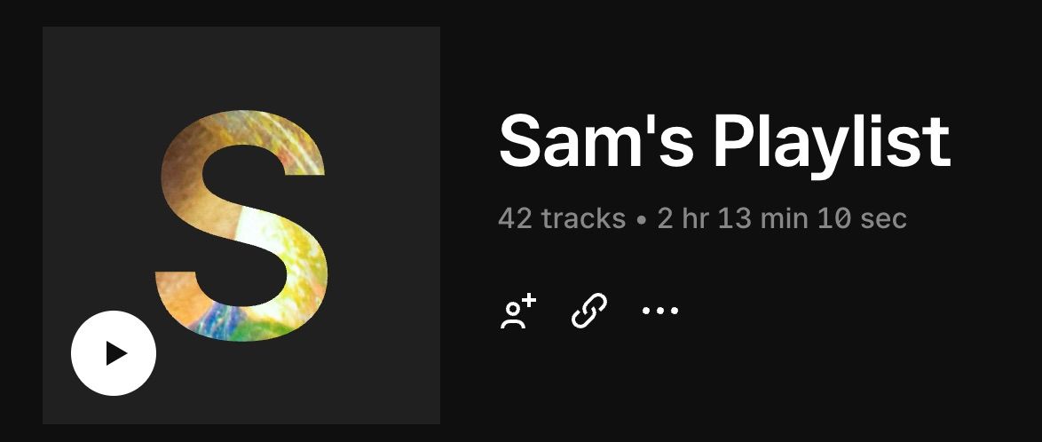 Epidemic Sound Sam's Playlist with Large S Logo