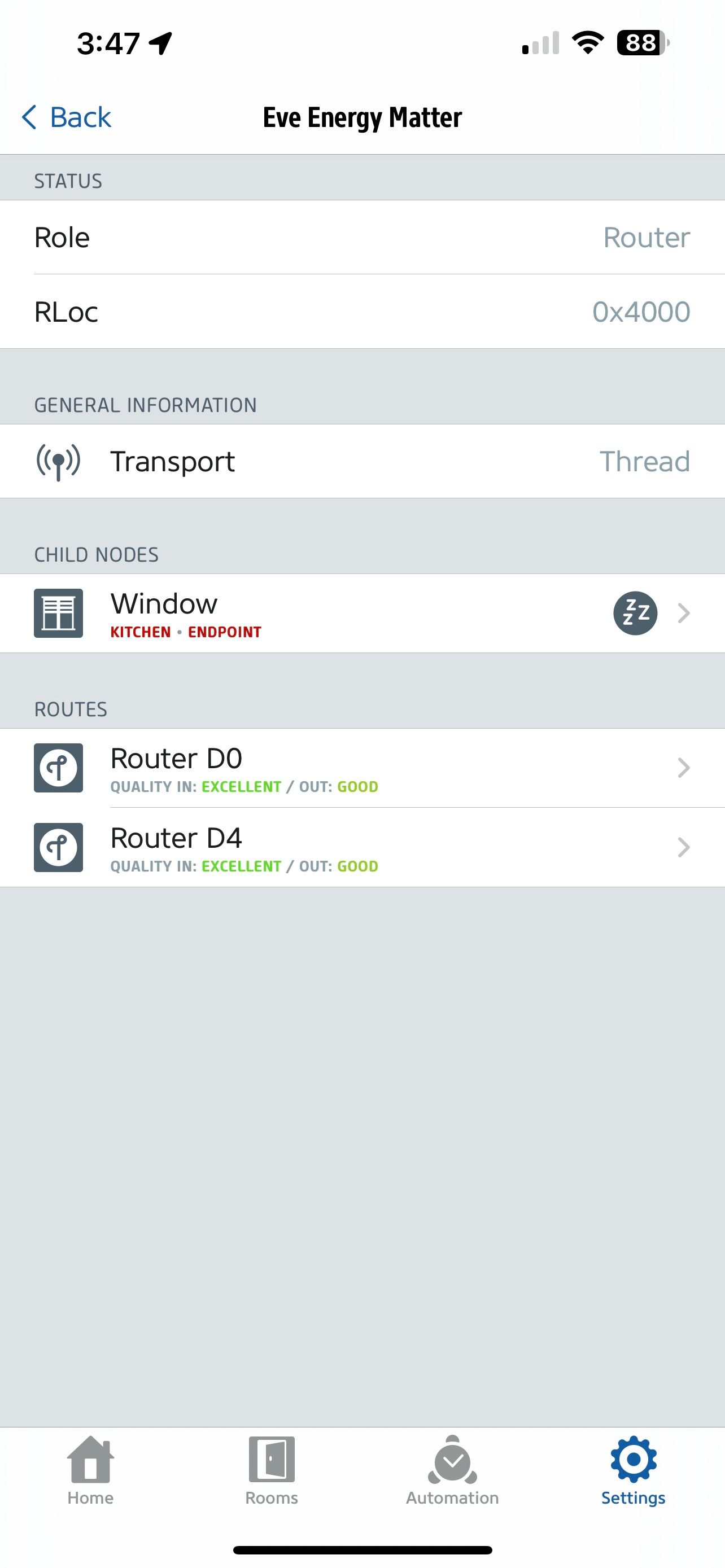 Eve for Matter & HomeKit iOS App Thread Network Overview