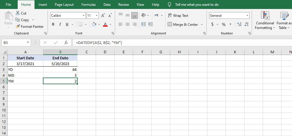 Using compound units in DATEDIF in Excel