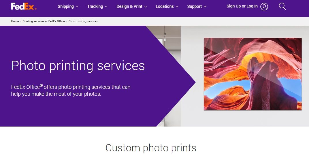 FedEx printing service website screenshot