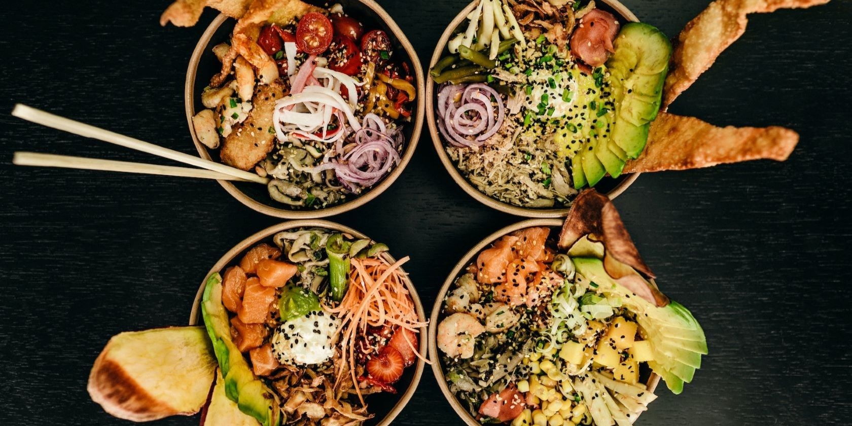 food served in 4 bowls