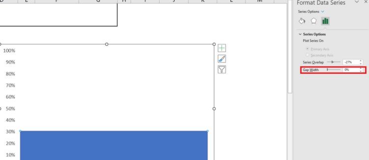 Changing column width to 0 from Format Data Series menu