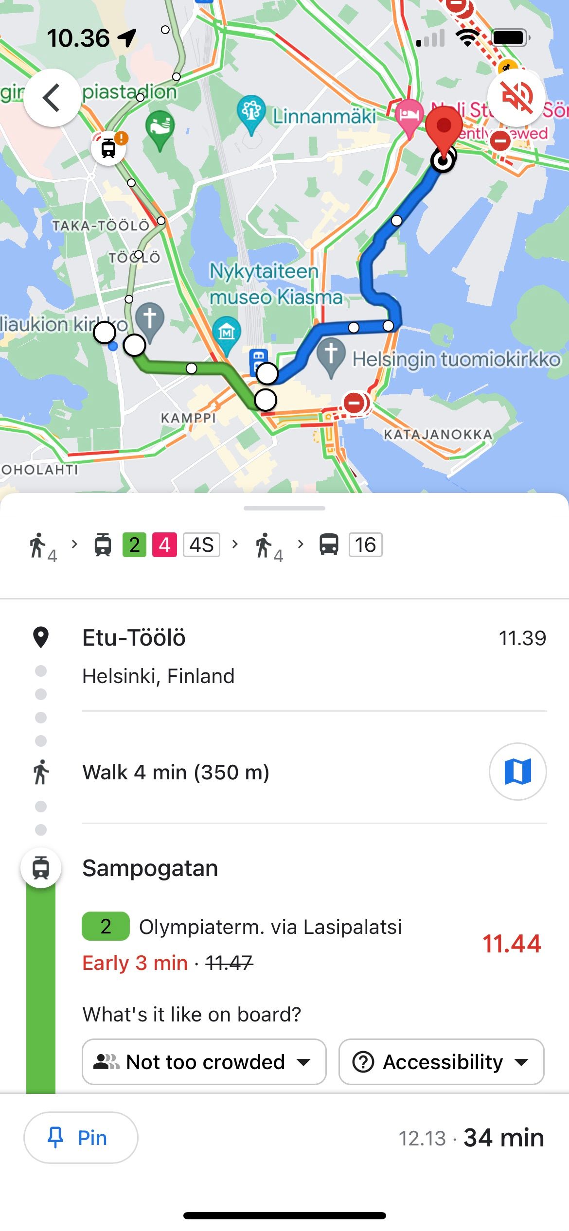 Google Maps Public Transport Directions