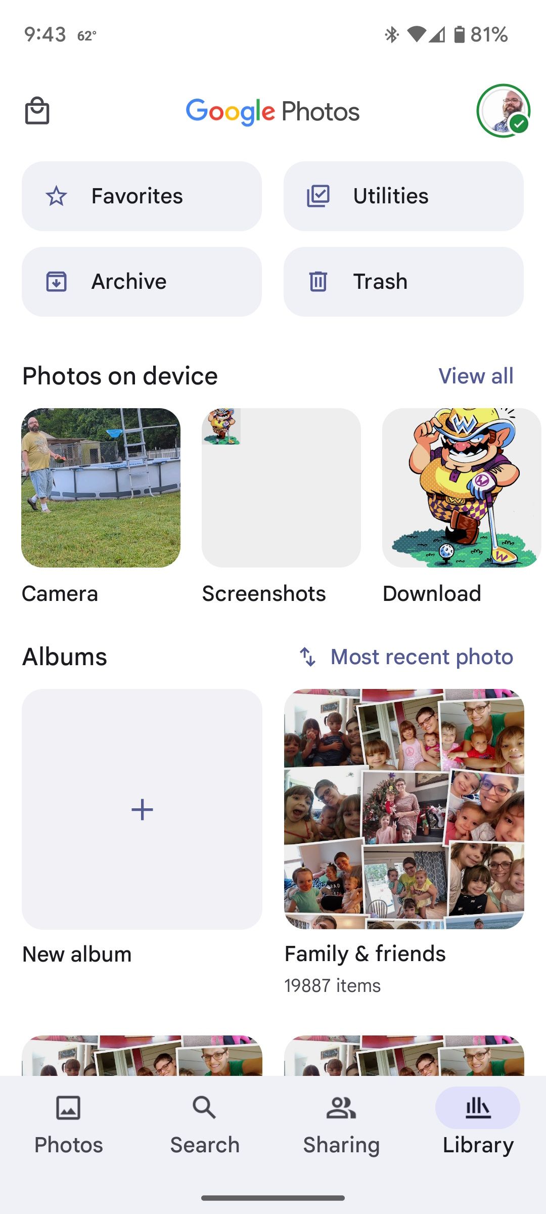 An example of a device folder backing up in the Google Photos app on Android