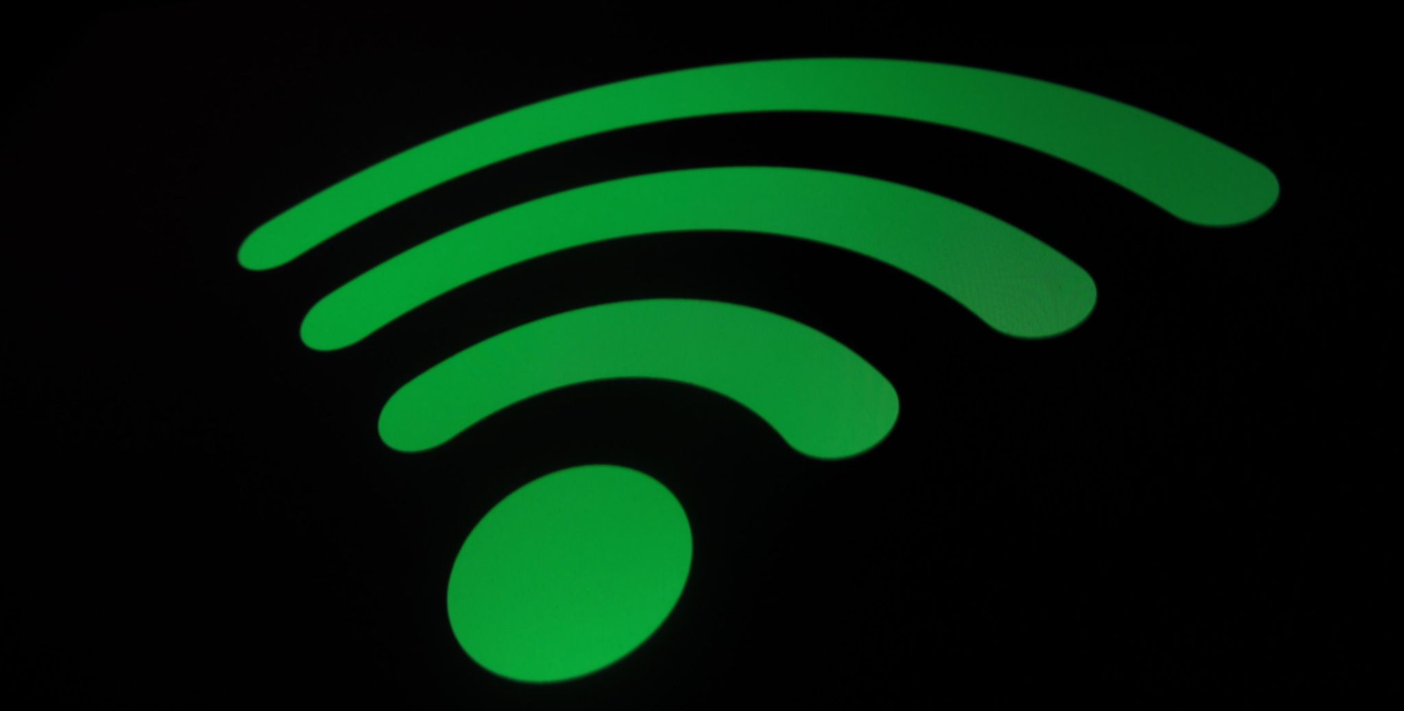 نماد وای فای سبز روی صفحه نمایش