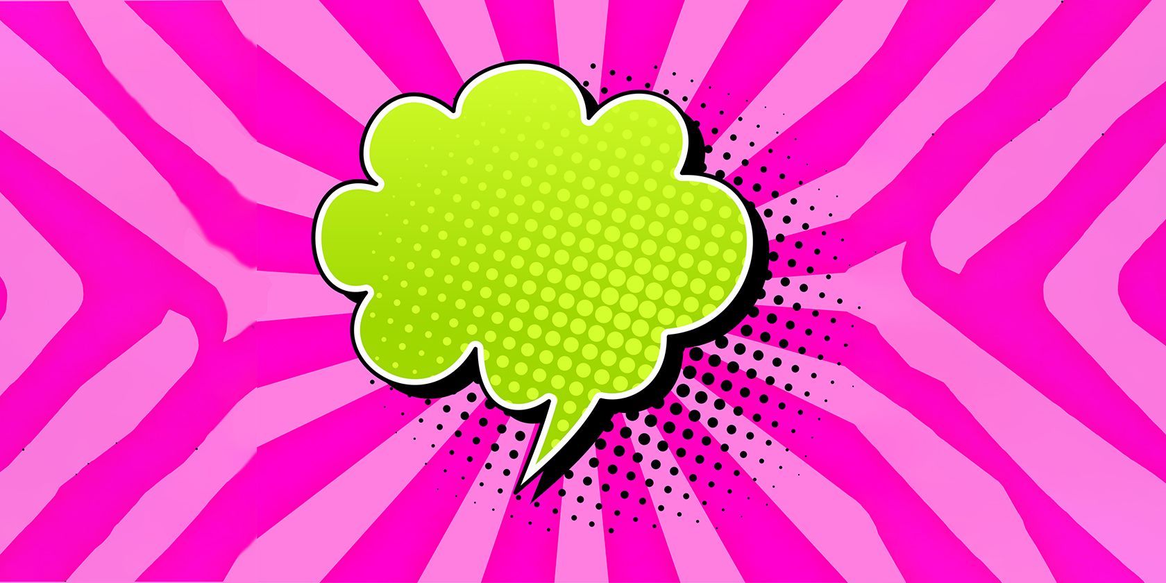 Halftone pop art speech bubble