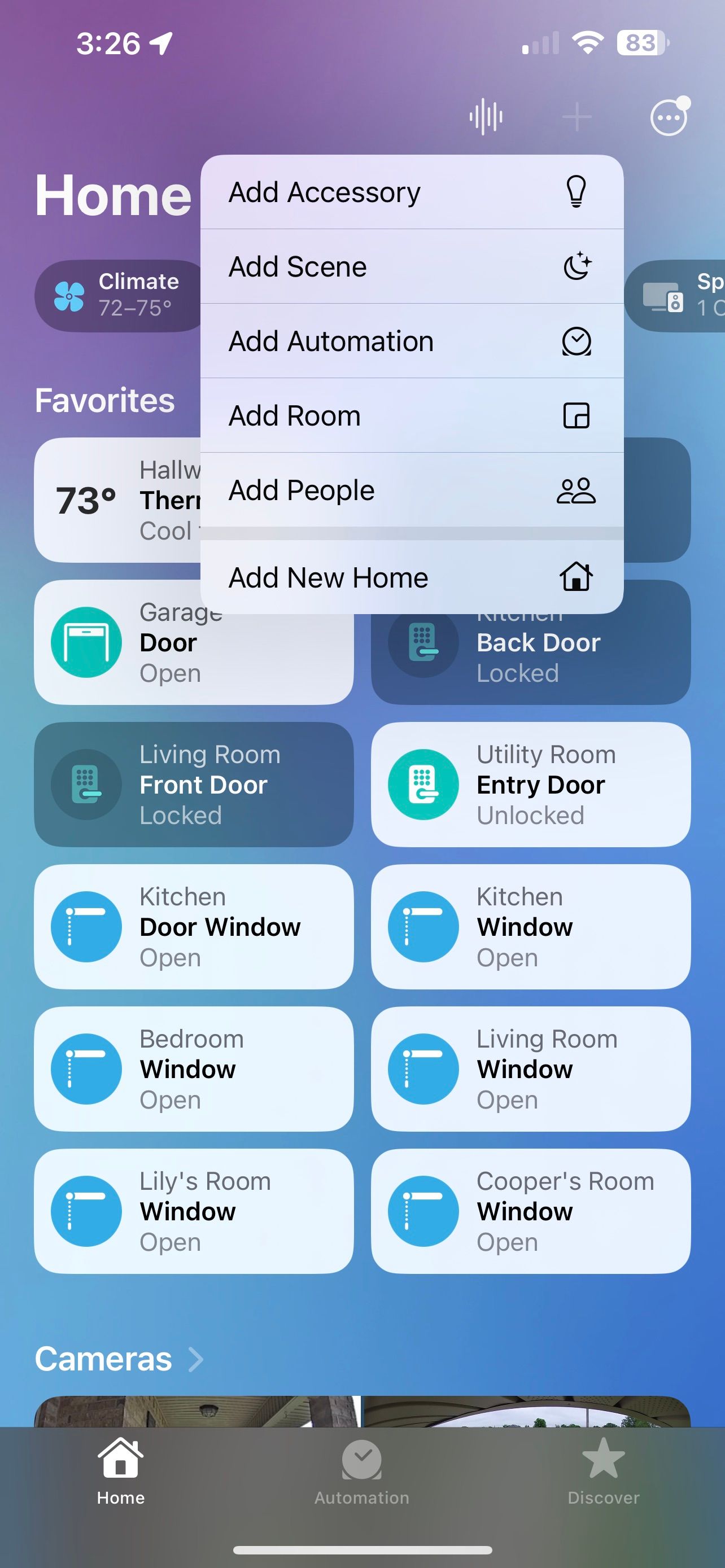 iOS 16 Home App Add Menu Scene