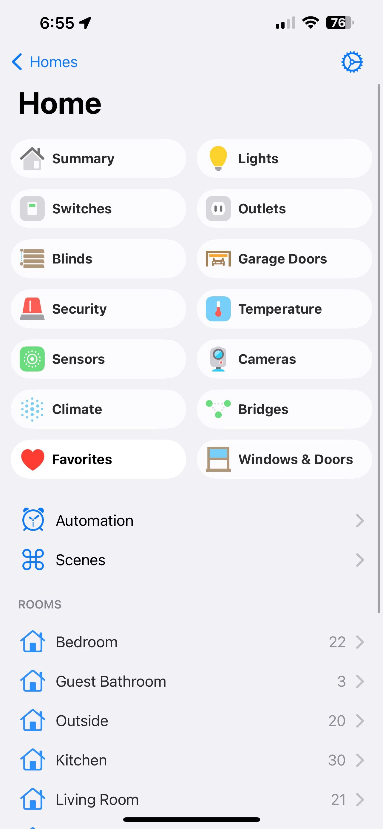 Home+6 iOS App Home Screen