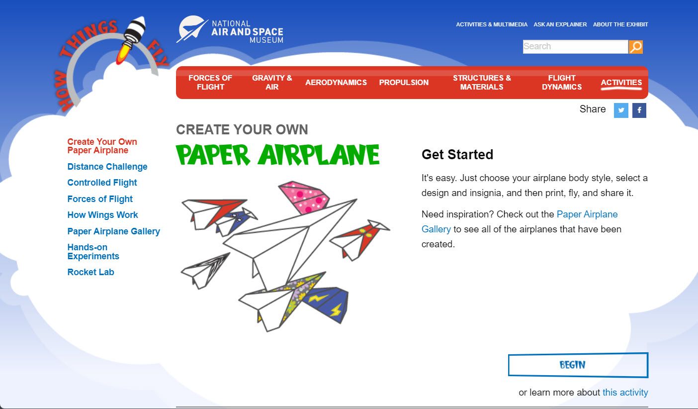 How Things Fly - a paper airplane website for kids