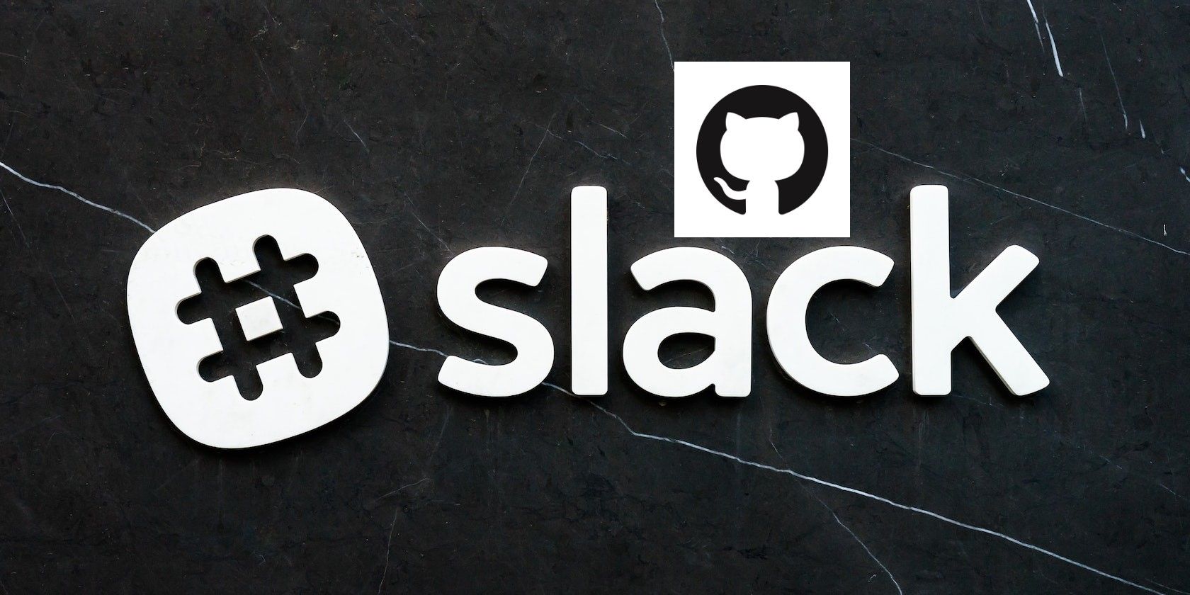 GitHub logo overlayed on an image containing the slack logo
