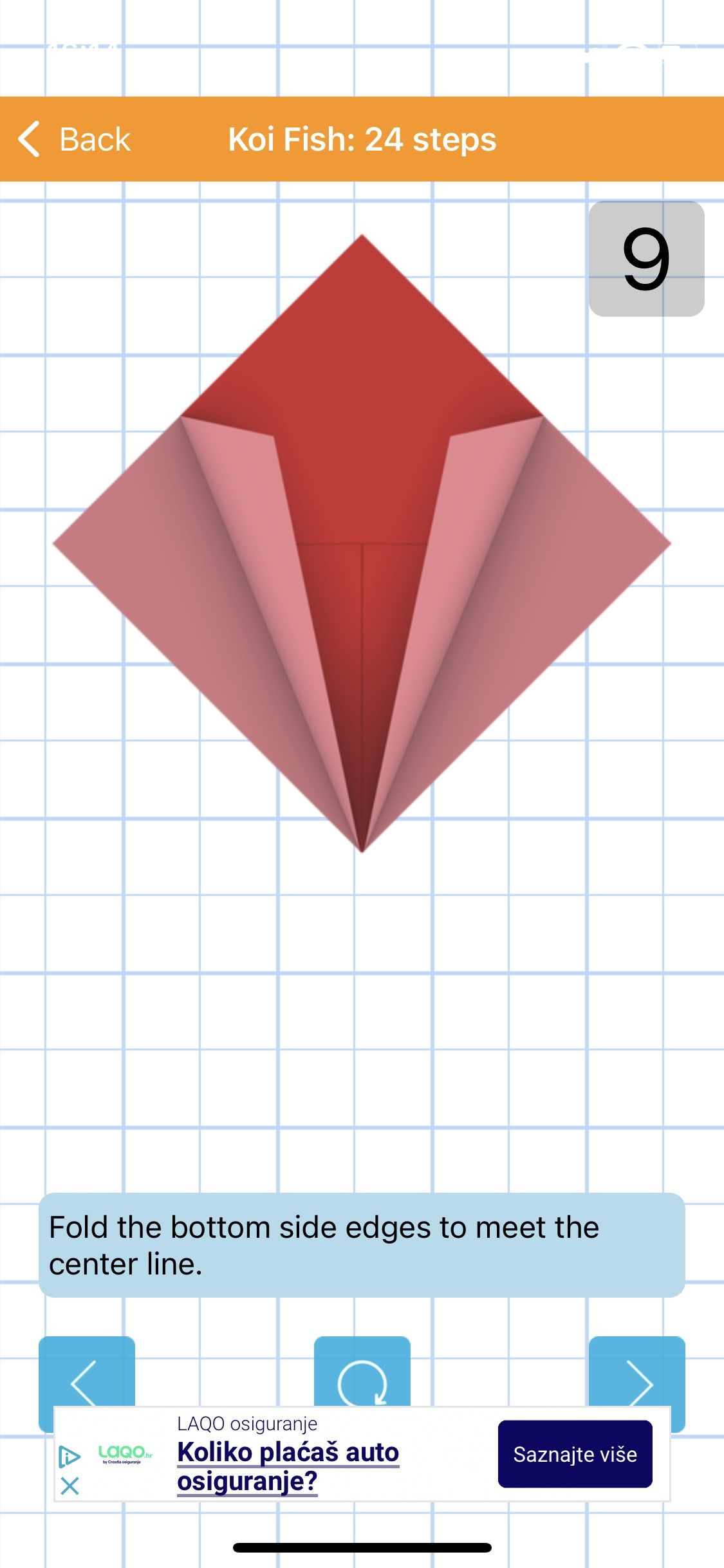 How to Make Origami app - screenshot of instructions