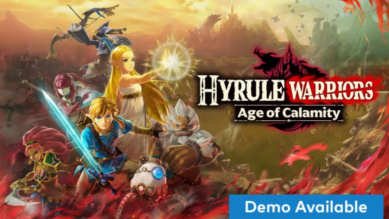 هنر تبلیغاتی Hyrule Warriors Age of Calamity که از فهرست فروشگاه رسمی نینتندو گرفته شده است