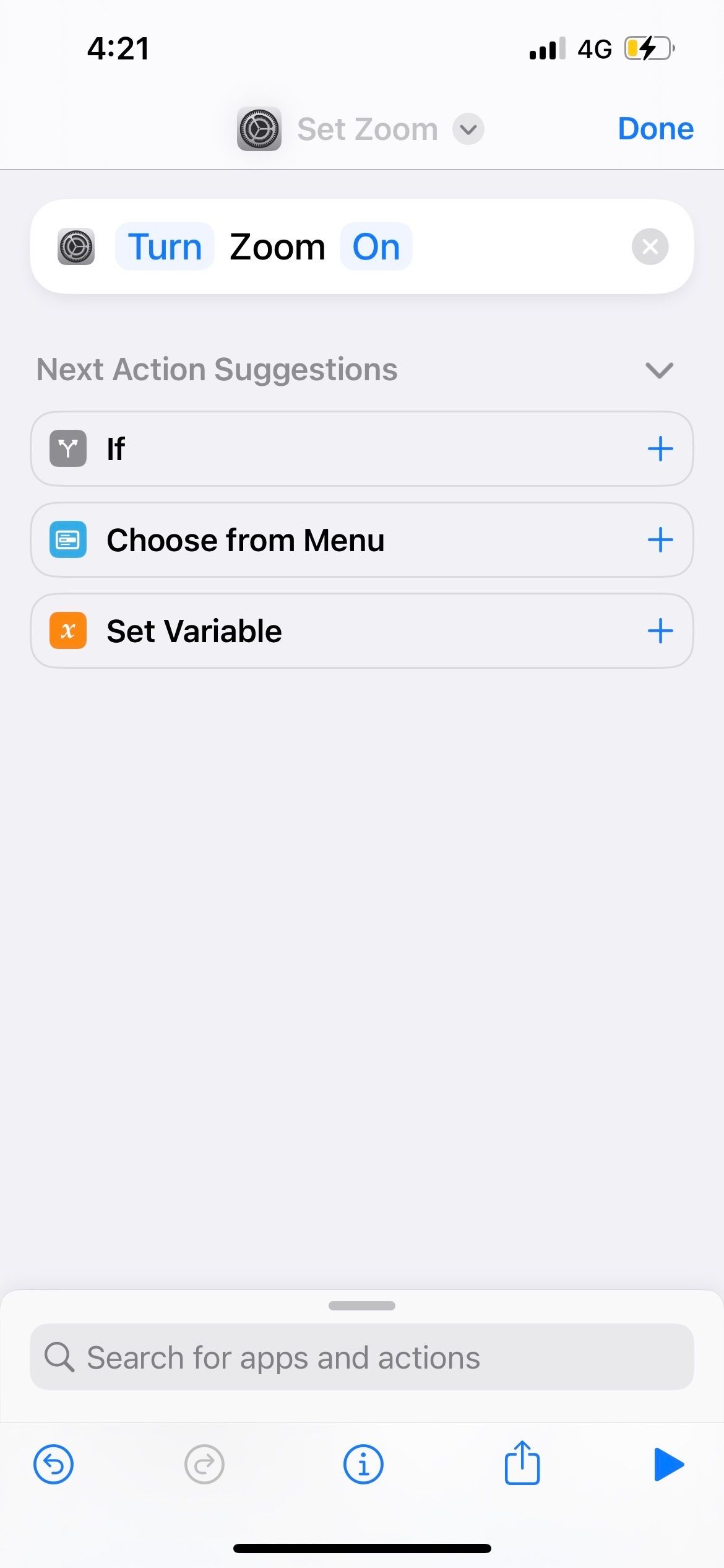 set zoom in iphone shortcuts