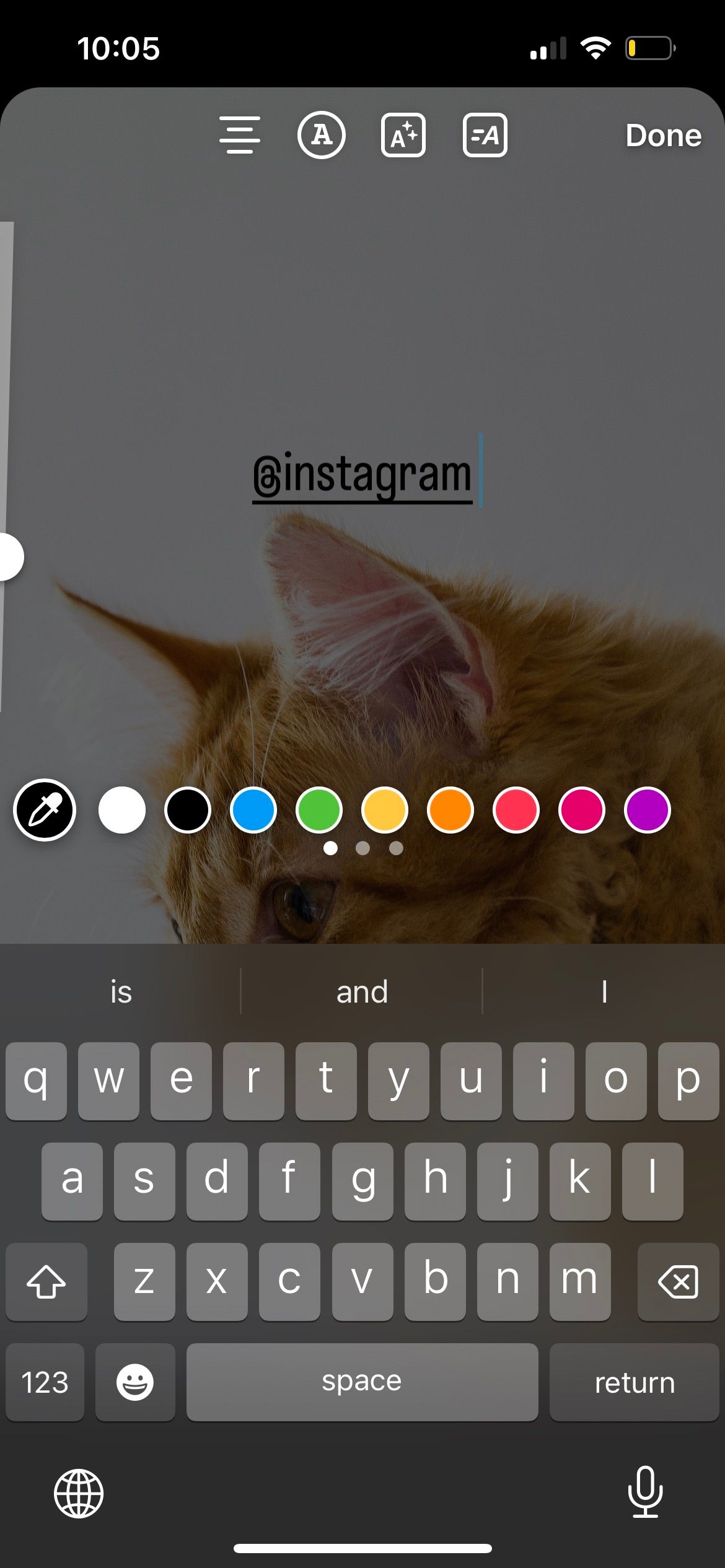 edit instagram mention color