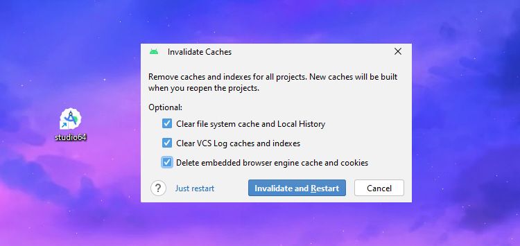 Override caches in Android Studio