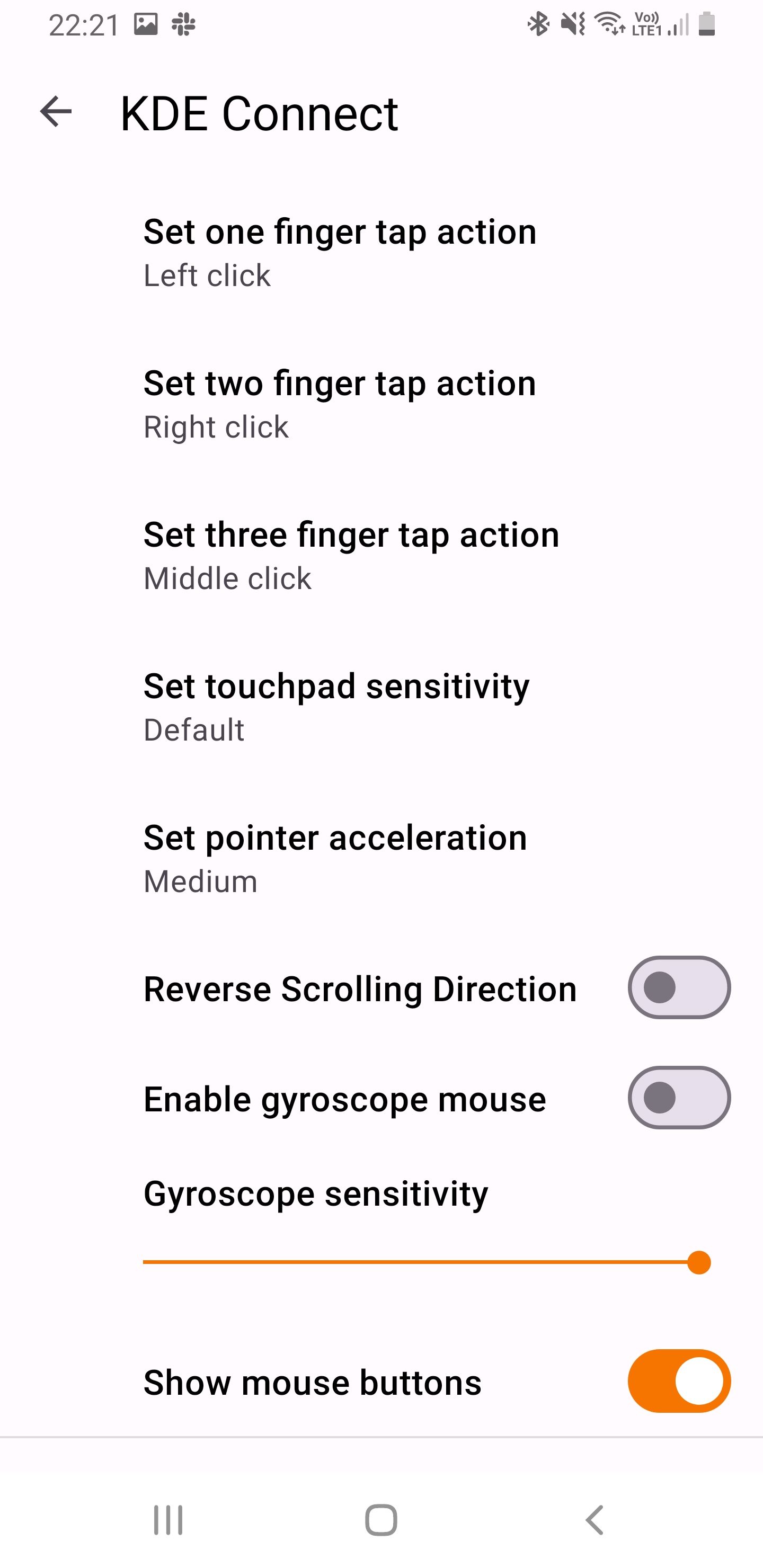 KDE Connect settings on Android