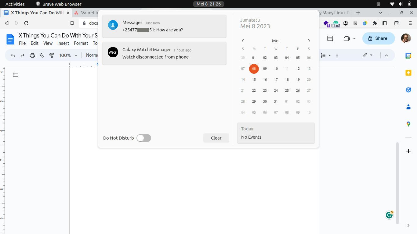 KDE phone notifications on Ubuntu desktop
