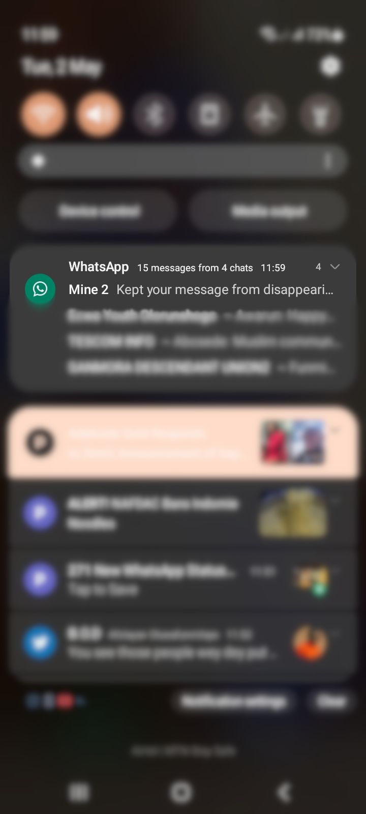 Kept message notification