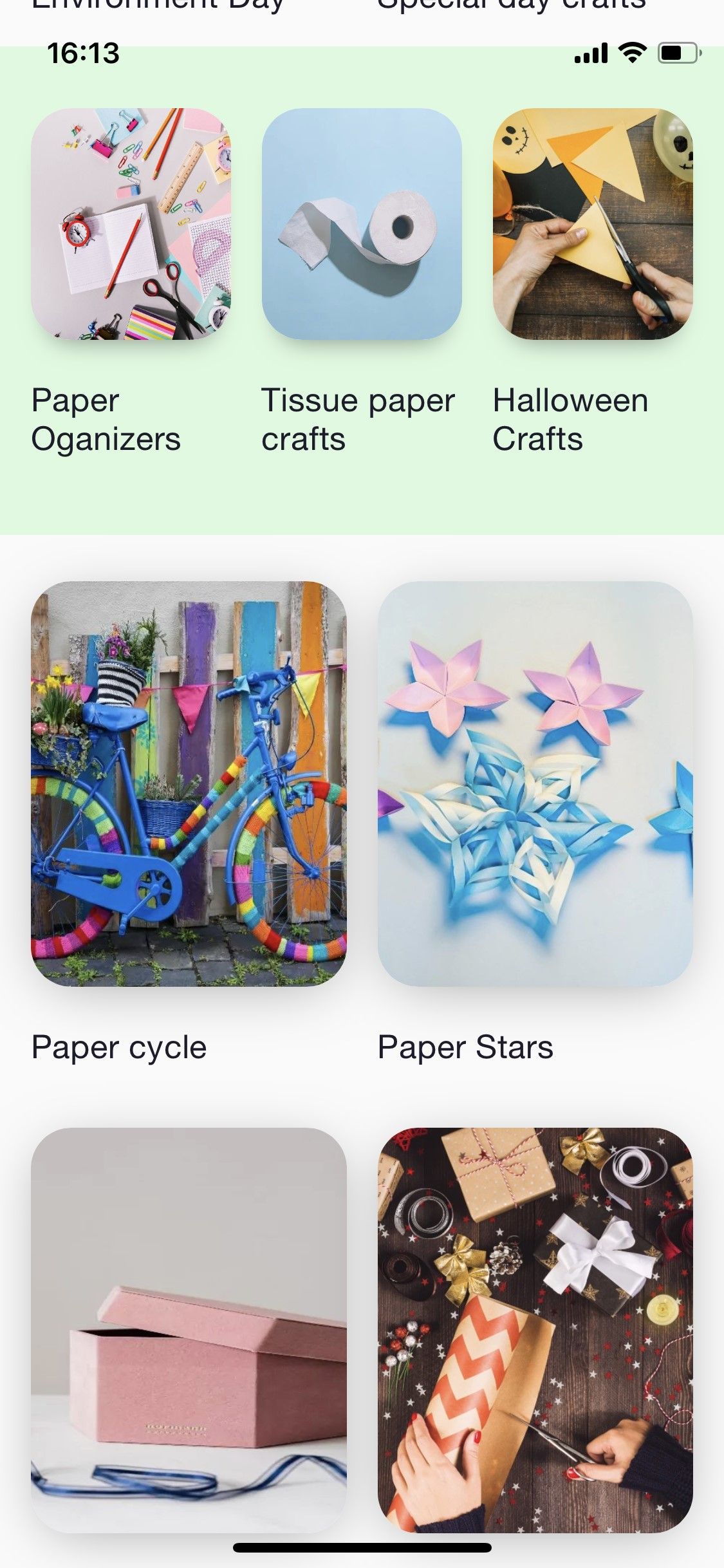 Learn Paper Crafts - screenshot of crafting ideas