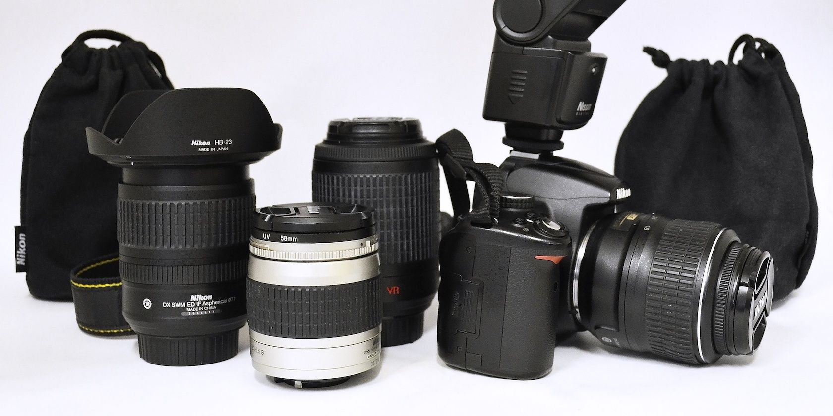 Photo of camera lenses together