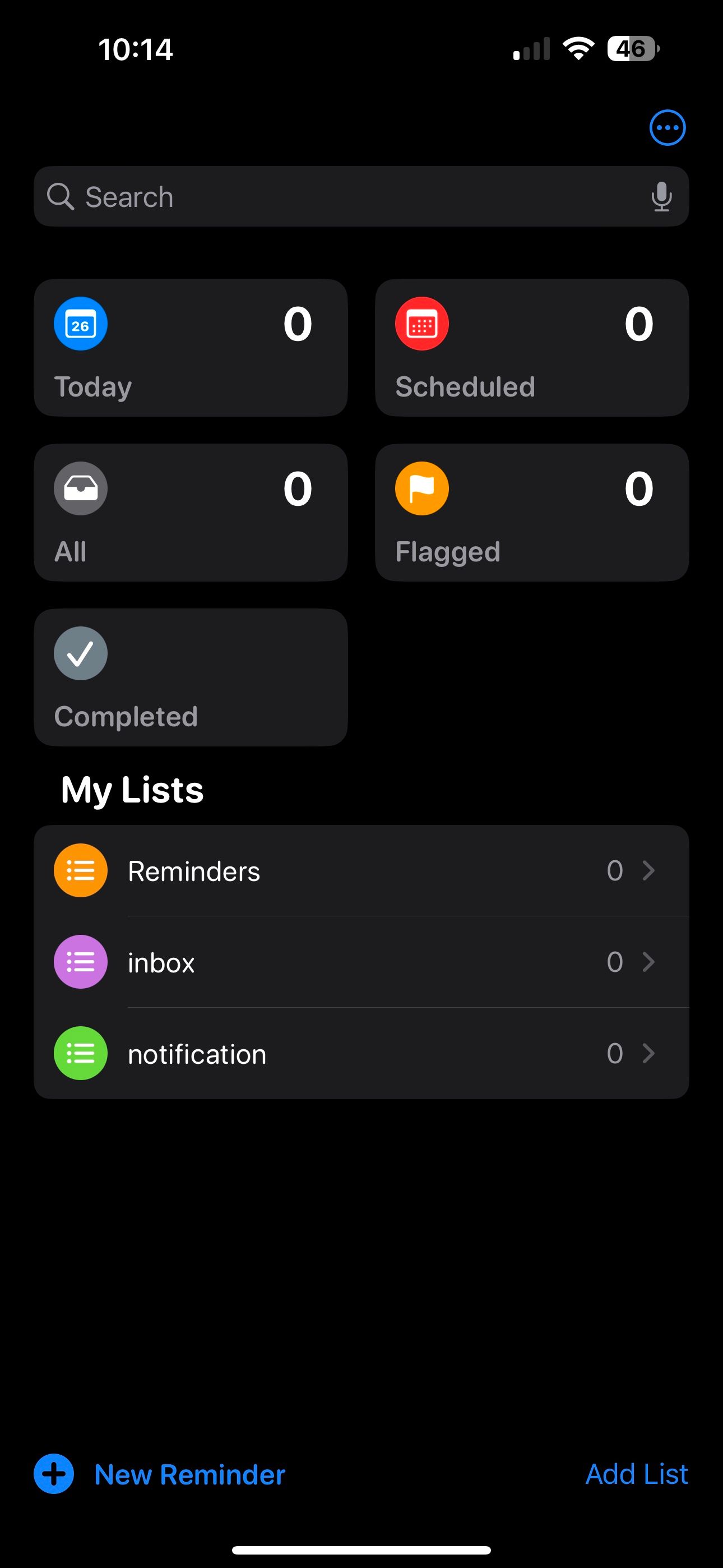 Lists in Reminders