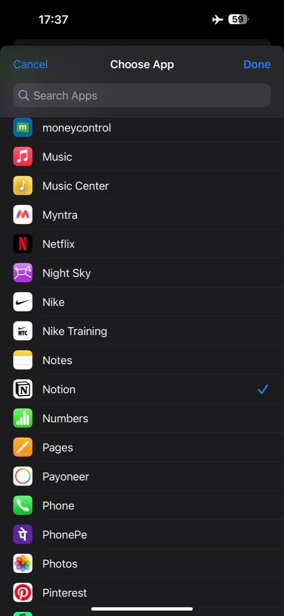 adding iPhone apps to hide to personal automation