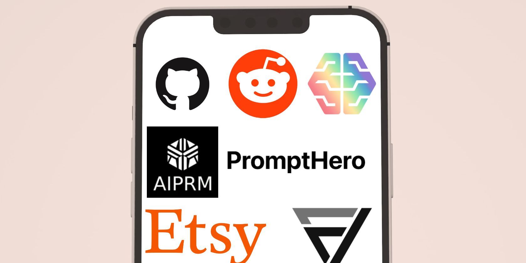 Logos of AI Communities on a phone
