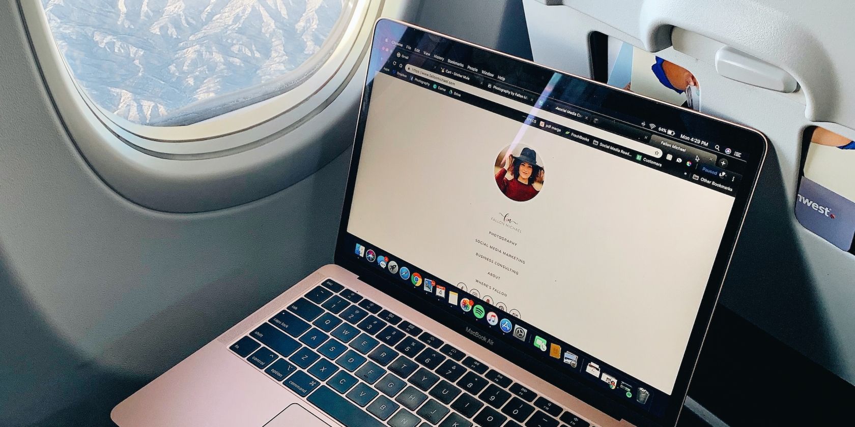 MacBook in a plane