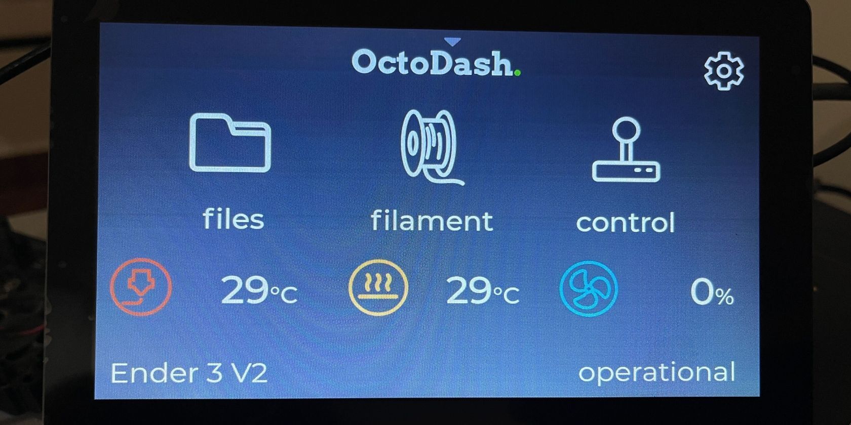 OctoDash dashboard on a touchscreen