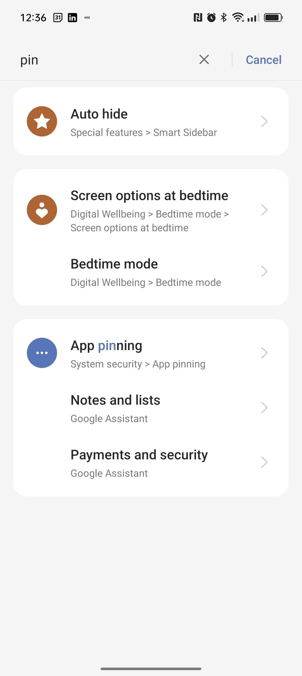 App pinning in Android