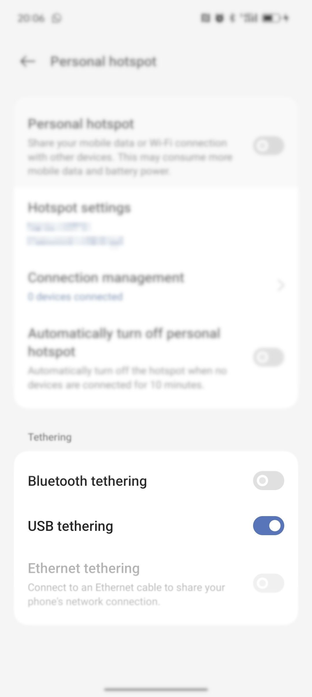 Enable Bluetooth tethering