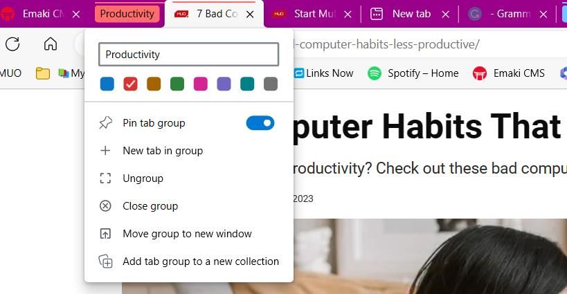Naming tab group in Microsoft Edge s3