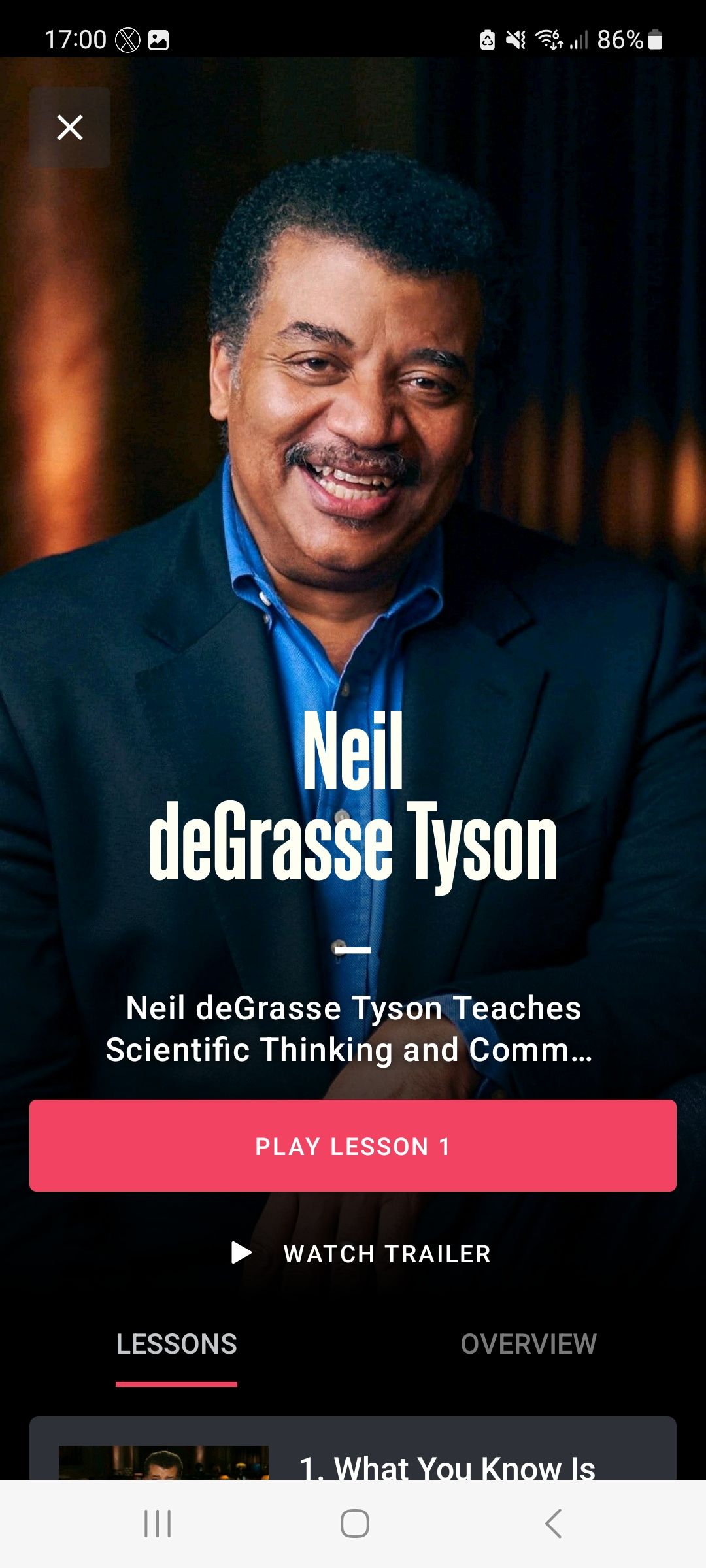 Neil deGrasse Tyson course on MasterClass