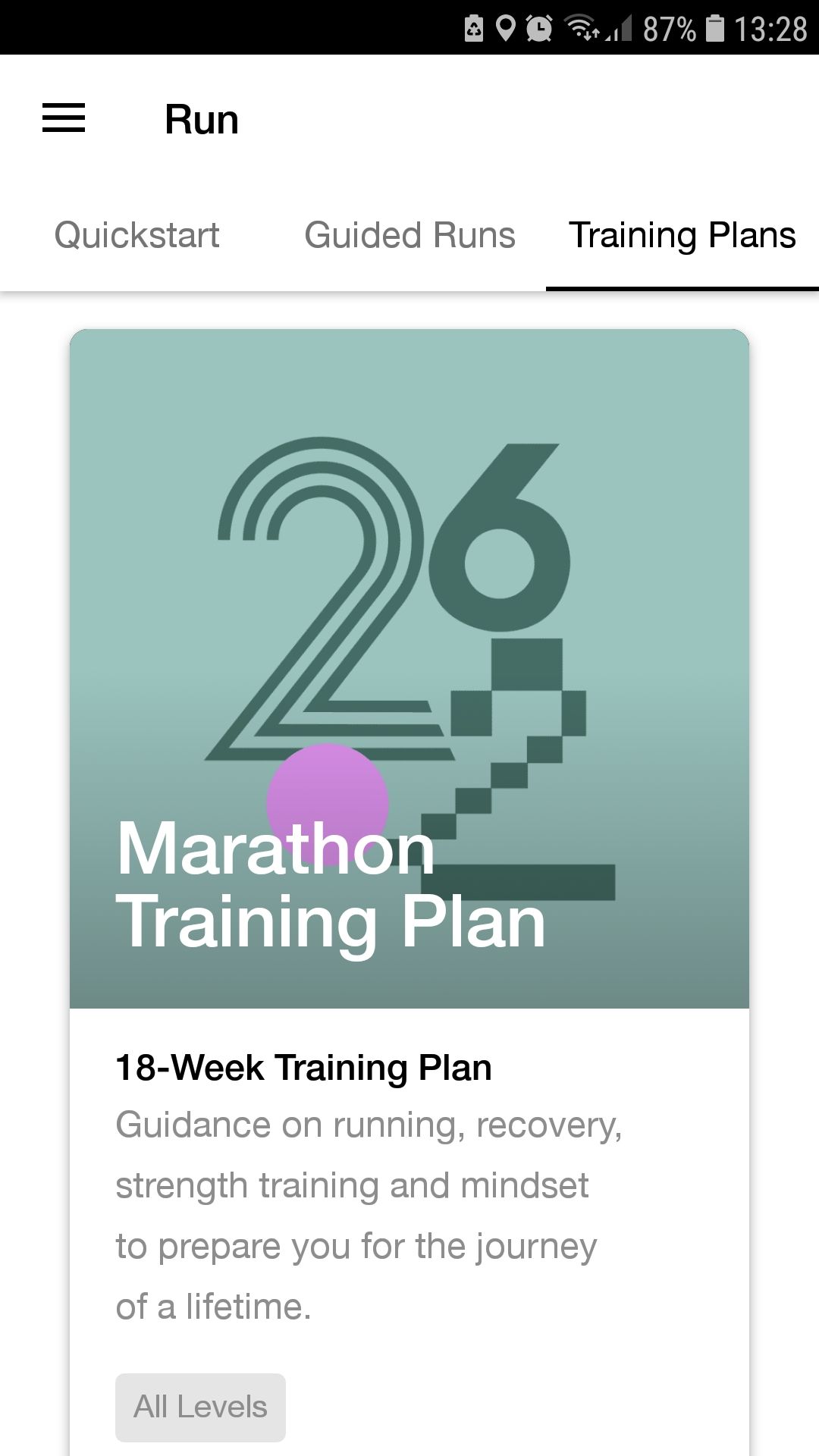 Nike Run Club marathon training plan