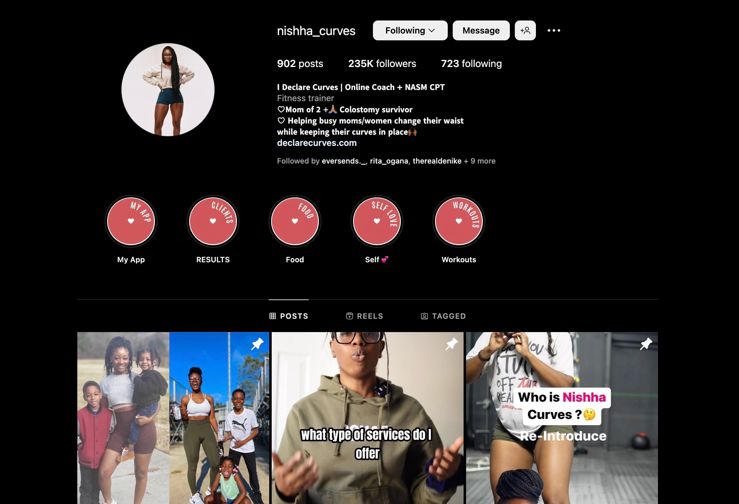 Nishha Curves's Instagram profile 