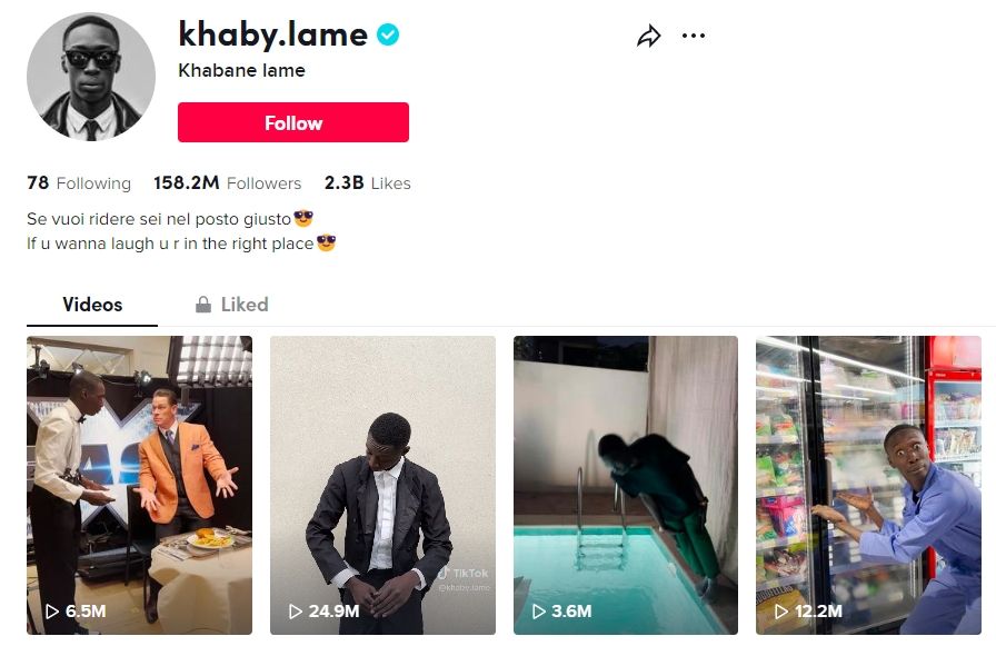 Official TikTok Page of Khabane Lame