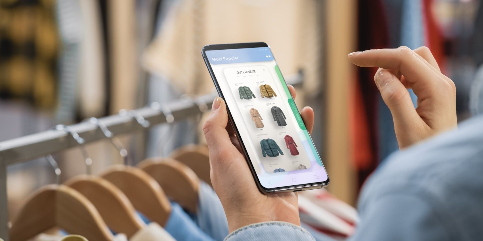 online clothes shopping on mobile phone