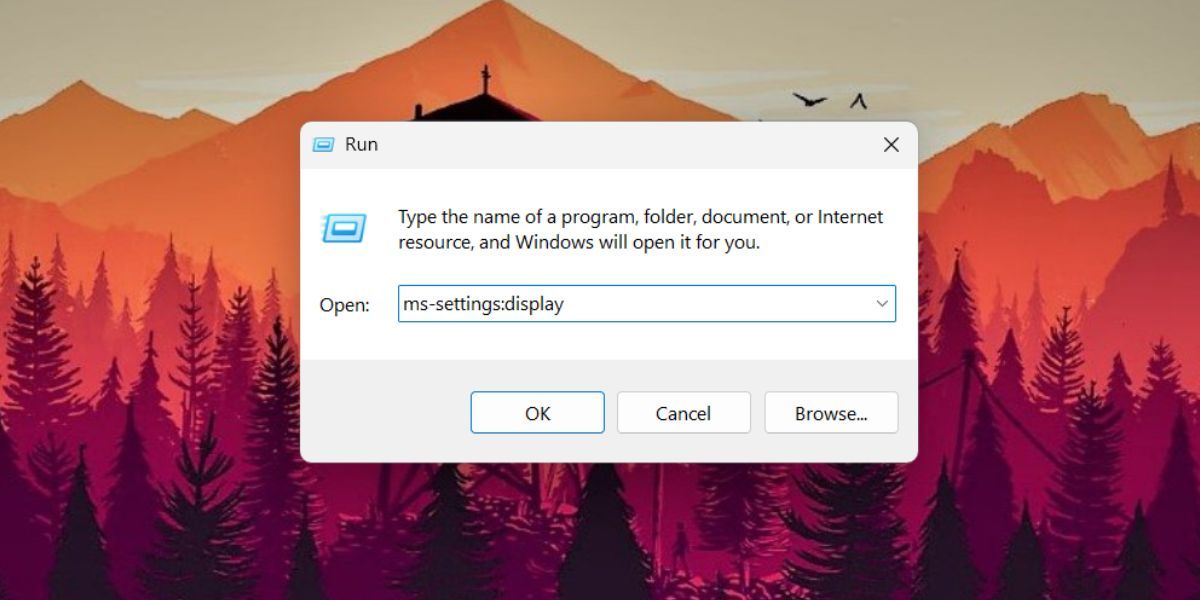 Open Display Settings Run dialog box