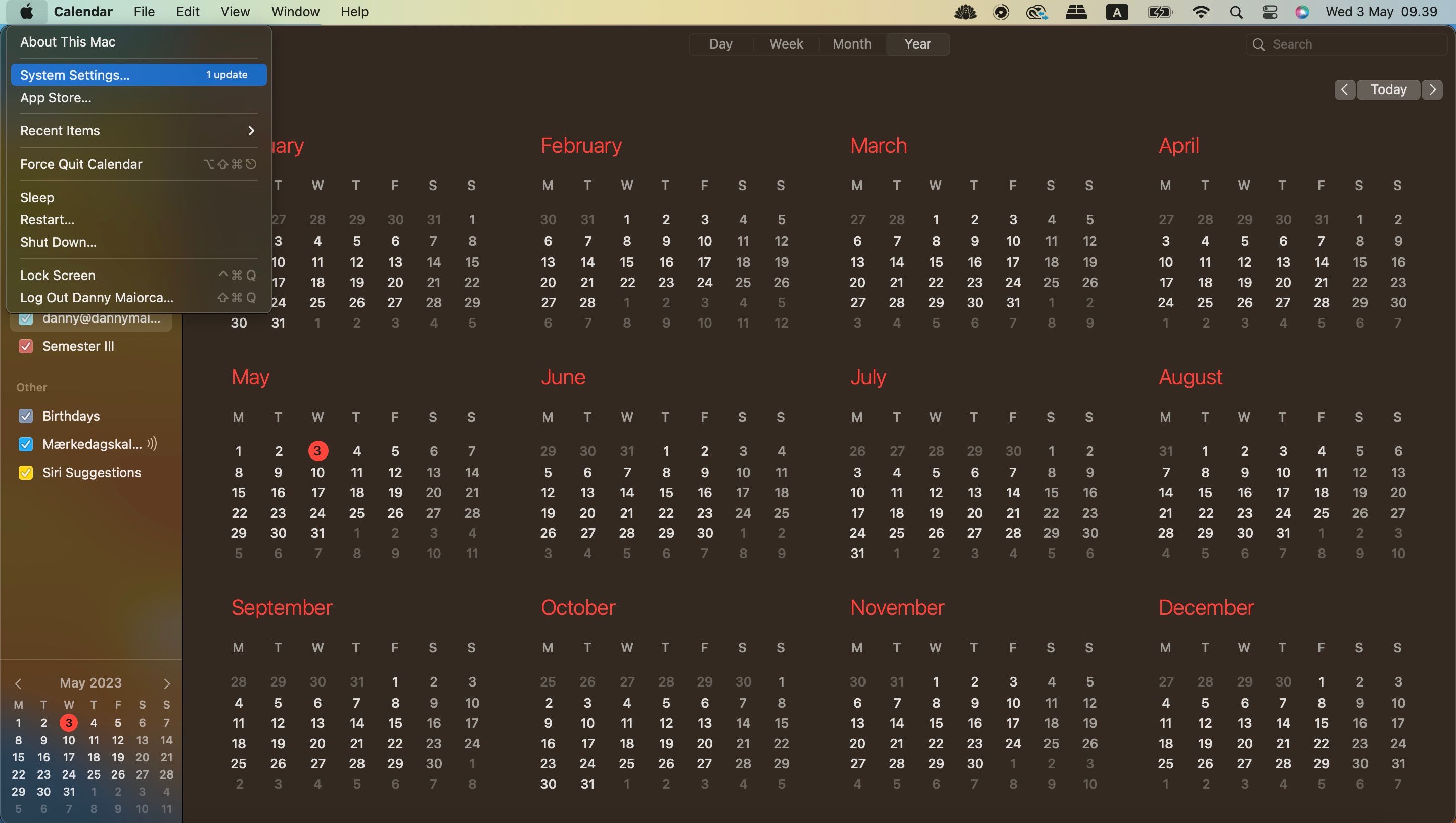 Open System Settings on Mac Screenshot