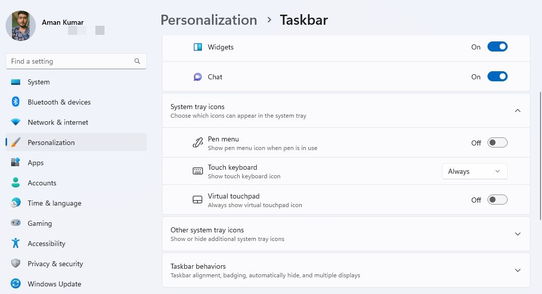How to Display All Icons on the Windows 11 Taskbar