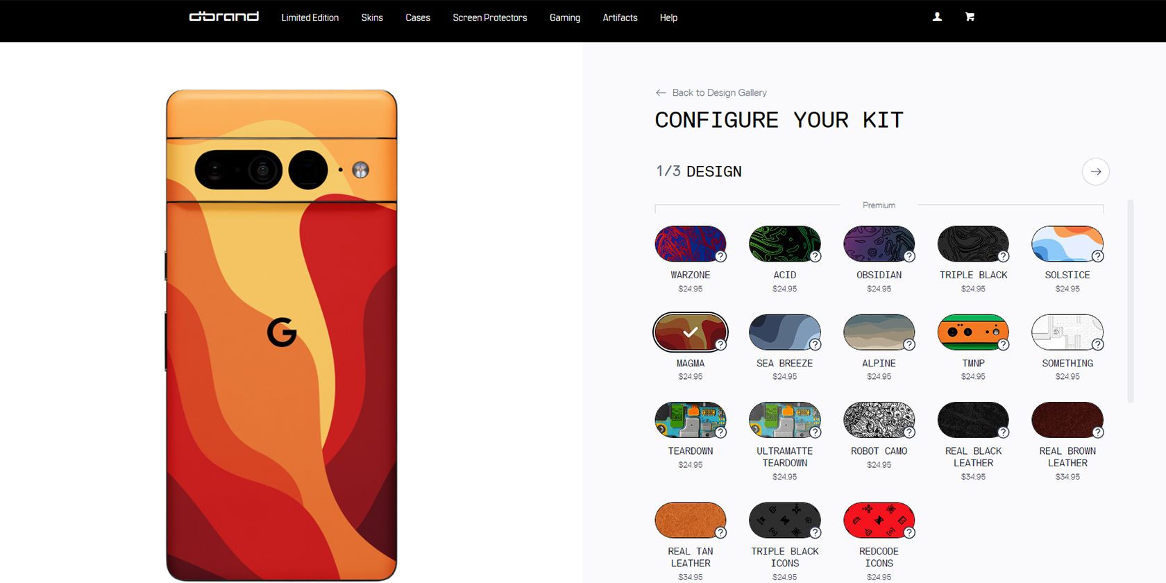 Customizing a Dbrand skin for a Pixel smartphone