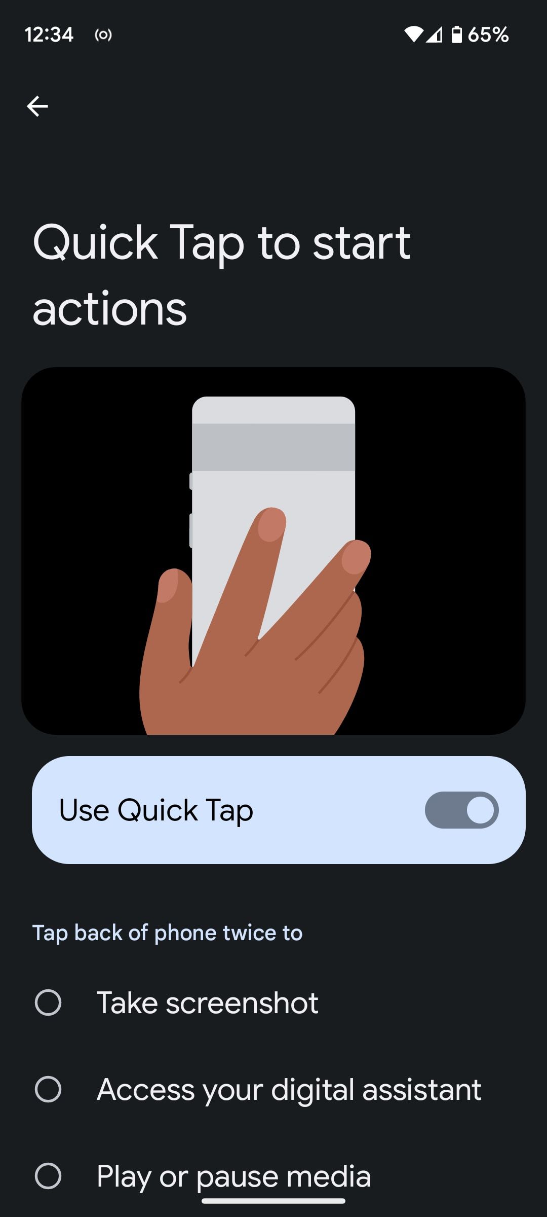 pixel quick tap