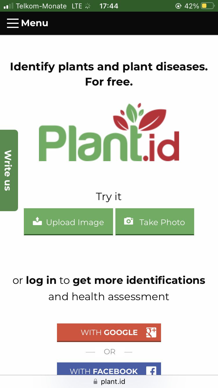 Plant.id’s home page 