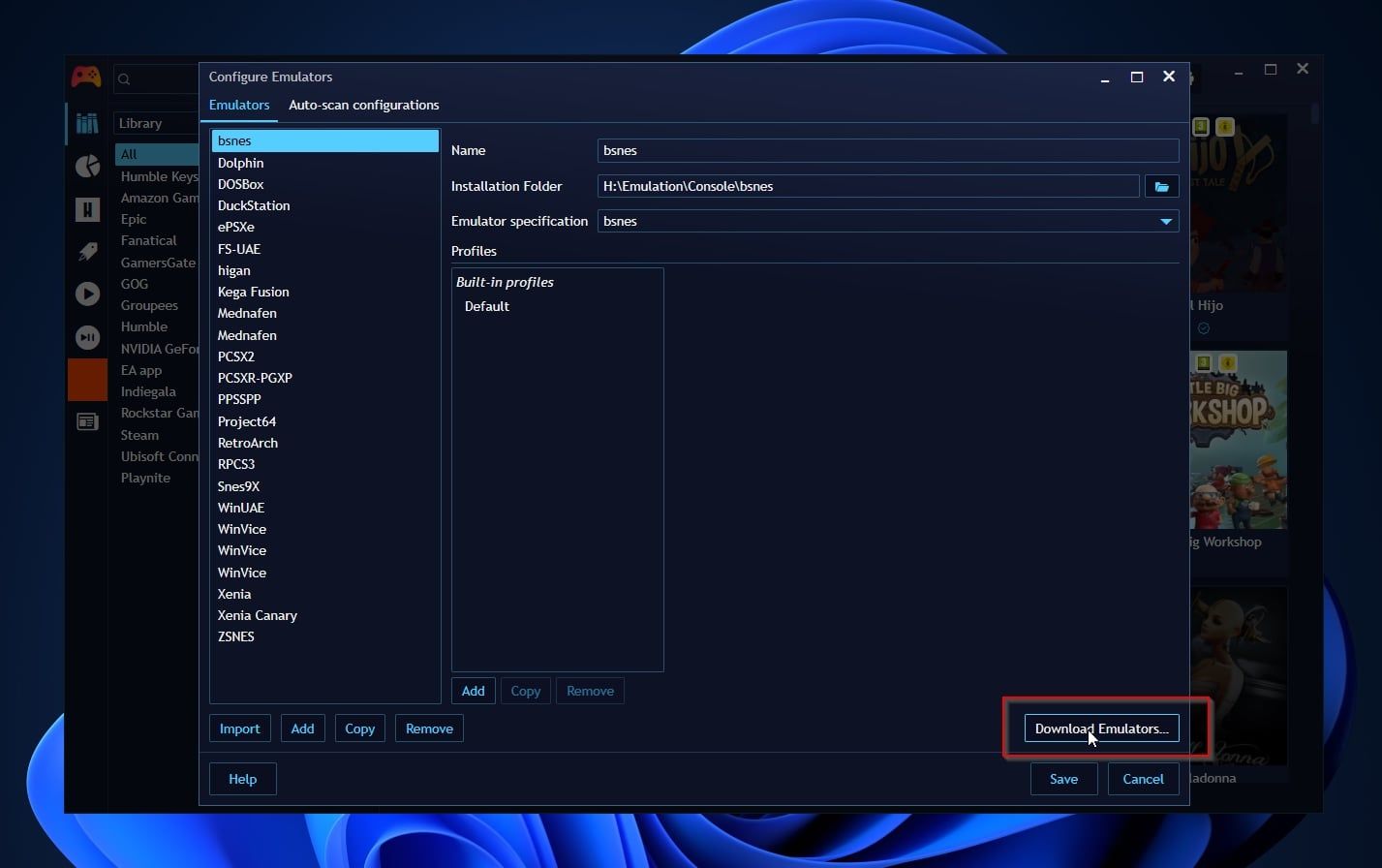 Playnite Configure Emulators دانلود شبیه سازها