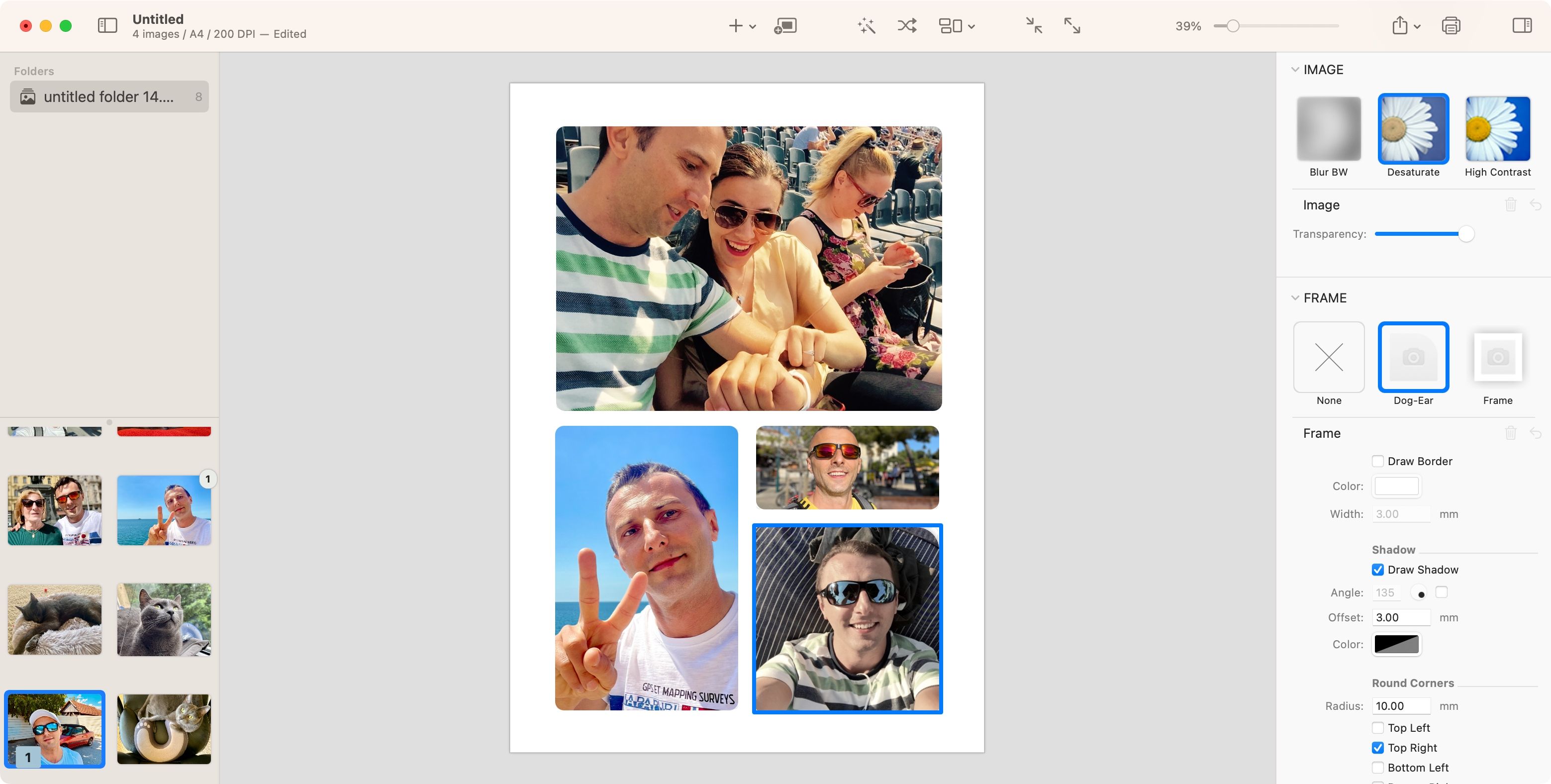 Creating an image collage using the Posterino Mac app