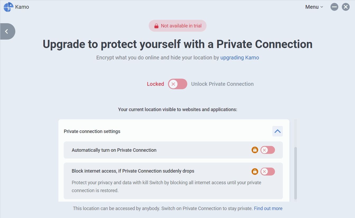 Kamo's Privacy Connection feature upgrade