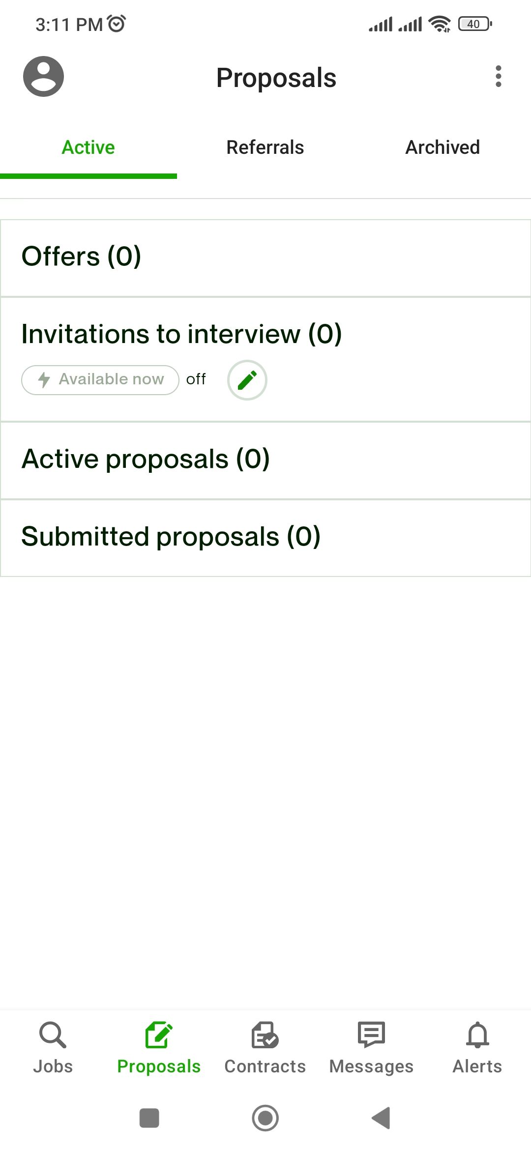 Proposal details in the Upwork app