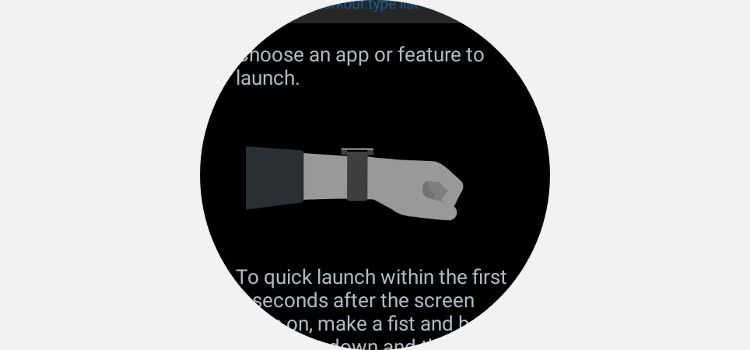 The quick launch gesture on Galaxy Watch 5